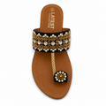 Noir Crystal Embellished Toe-Ring Sandals ✨