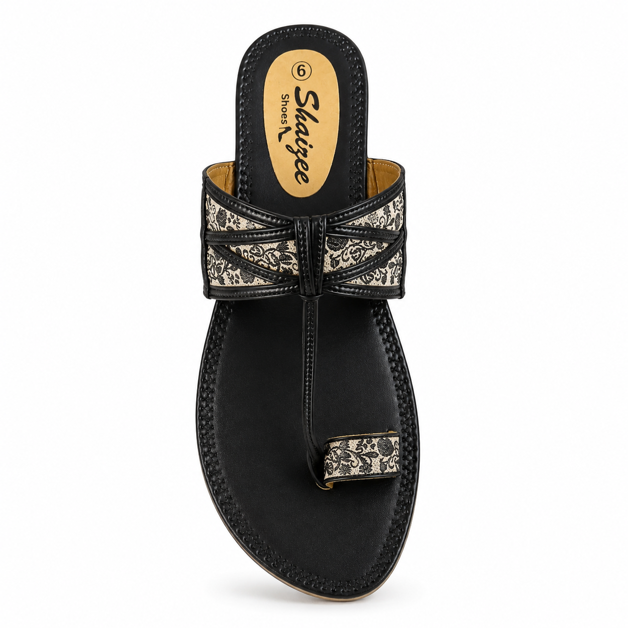 LEATHER SANDAL/FLORAL