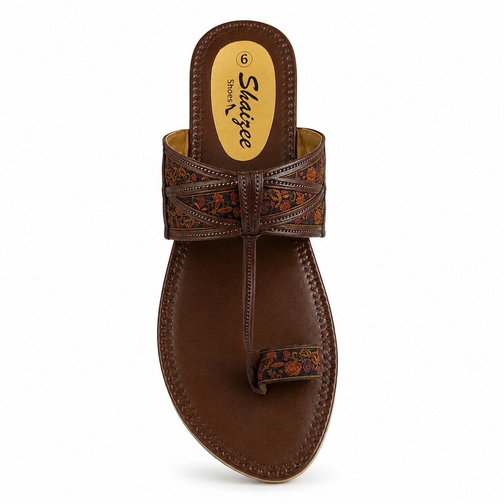 LEATHER SANDAL/FLORAL