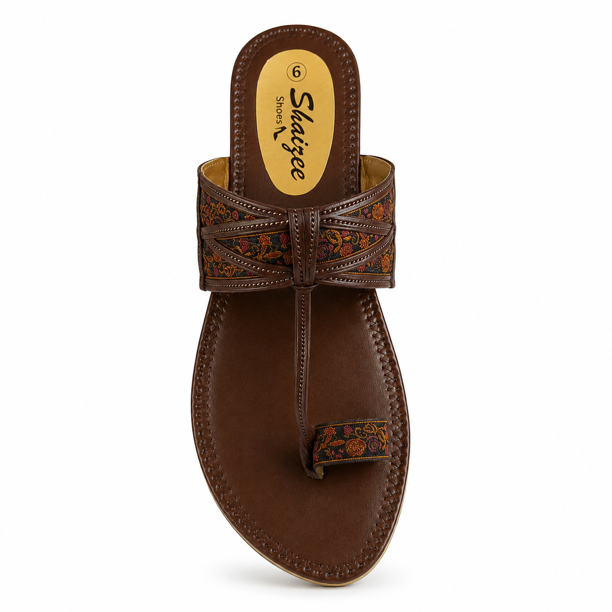 LEATHER SANDAL/FLORAL