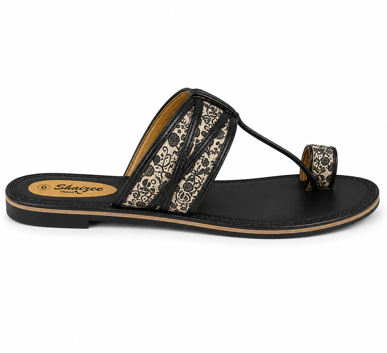 LEATHER SANDAL/FLORAL