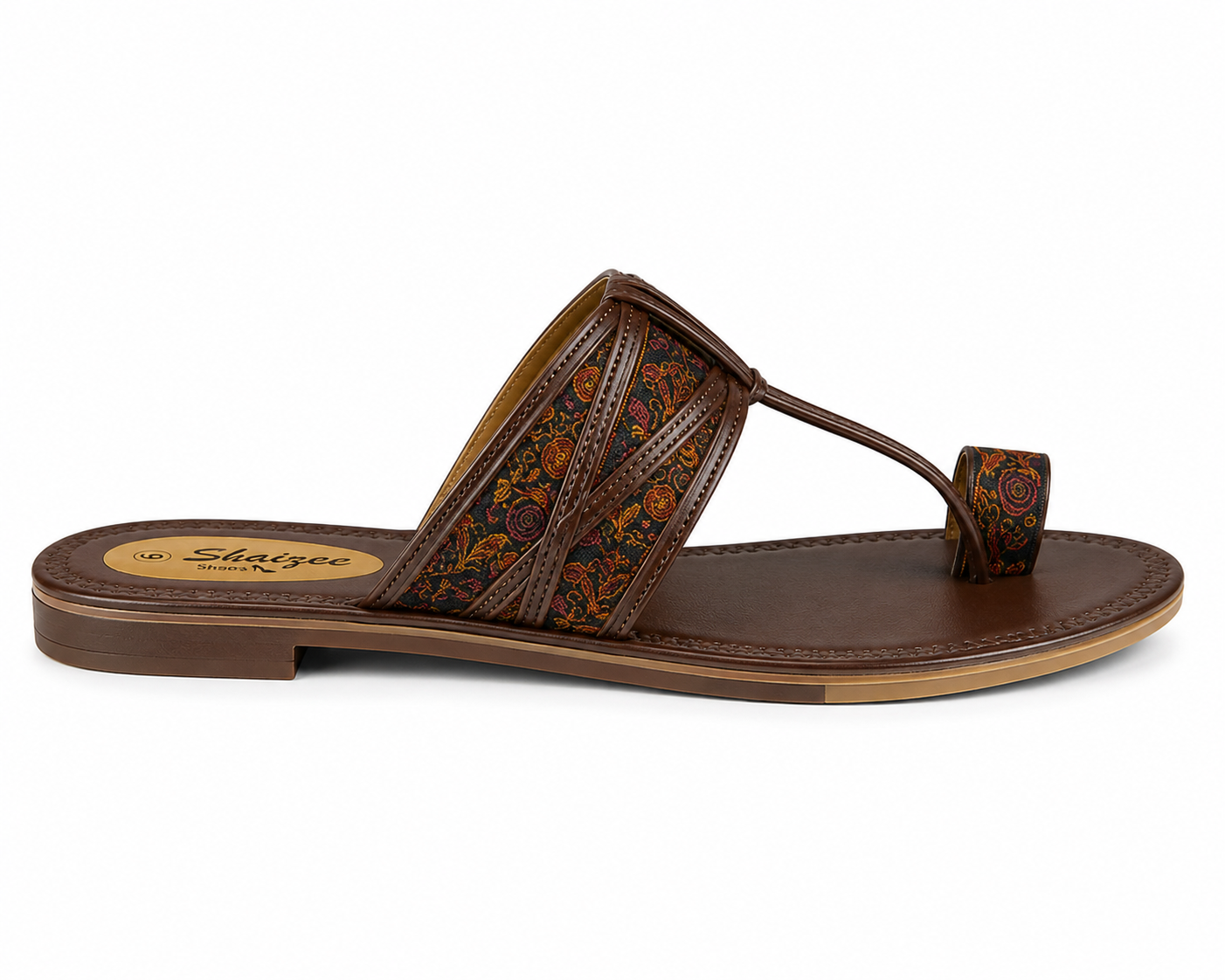 LEATHER SANDAL/FLORAL